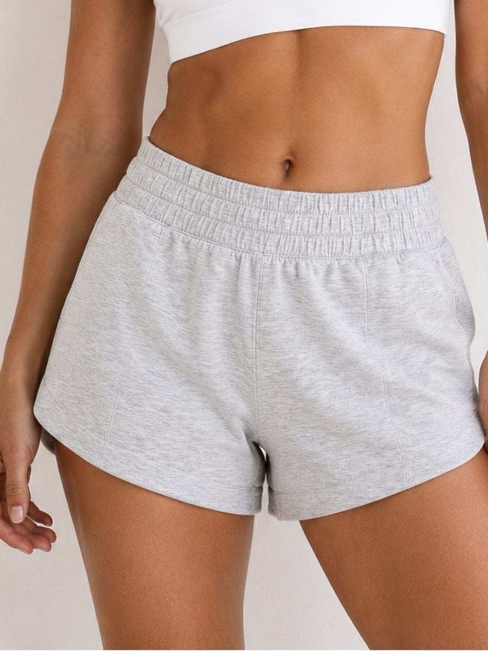 Abercrombie x YPB NeoKnit Gray High Rise Shorts Large